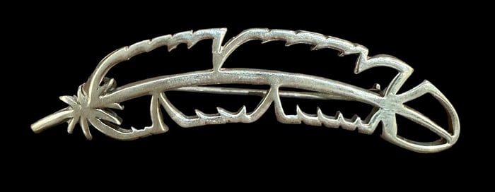 BW Signed Native American Sterling Pin