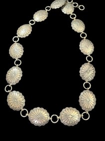 Native American Sterling Concho Belt