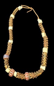 Rattle Snake Vertebrae and Bead Necklace