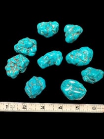 Lot of Nine Polished Turquoise Chunks