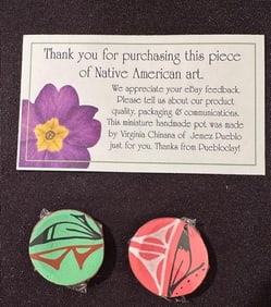 Native American Miniature Pottery Plates Lot of Two