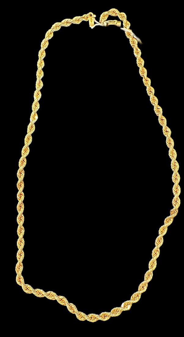 14K Gold Rope Necklace large 36.9 grams (1 of 2)