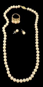Cultured Pearls and 14K Gold Jewelry Set by Equisite Cultured Pearls