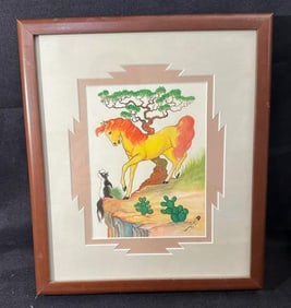 Original Native American Tim Vigil Watercolor Painting