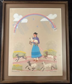 Original Haskay Yahme Yah (Harrison Begay 1917-2012) Watercolor Painting