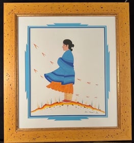 Ben Stewart Signed Native American Original Watercolor Painting