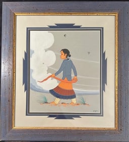 Original Beatien Yazz Painting Mixed Media and Watercolor