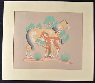 Native American Navjo Artist Harrison Begay Silkscreen Print