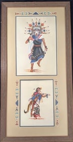 Original B. Harris Native American Watercolor Paintings