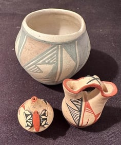 Lot of Three Miniature Acoma Pots