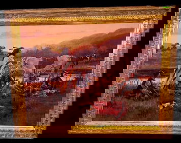 Cowboy Artist Jim Norton "The Last Trade" Original Painting HUGE Four-Feet Plus