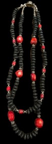 Native American Multi Strand Coral Necklace