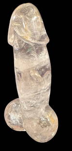 Quartz Crystal Erotica Phallic Paperweight: Quartz erotica phallic paperweight. Measures 6". Domestic shipping $16. USPS shipping cost only, no additional fees for in-house materials or handling. International shipping calculated at end of auct