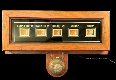 Antique Servant/Butler Bell With Wires and Levers