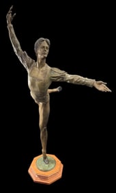 Mikhail Baryshnikov Bronze Statue on Wood Base Arabesque Position Signed Parks '81 LE