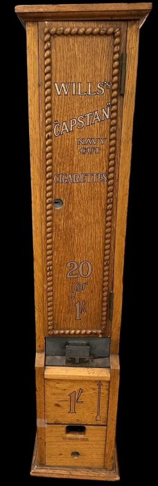 Vintage Wills's Capstan Wood Wall Navy Cut Cigarette Dispenser