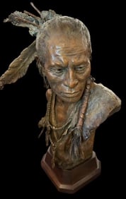 John Coleman "Arikara Chief" 1832 Original Bronze Sculpture