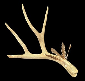 Native American Carved Antler Snake Unusual Piece