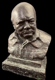 Oscar Nemon Signed Bronze Bust of Churchill