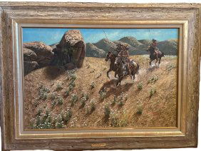 Albert Michini "When Your Horse Goes Lame" Original Painting Large SIgned