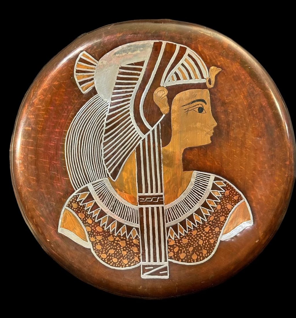 Egyptian Isis Karnak Copper, sterling and Metal Plate/ Plaque (1 of 2)
