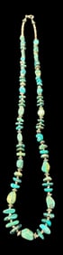 Natural Turquoise Necklace with Sterling and Shell