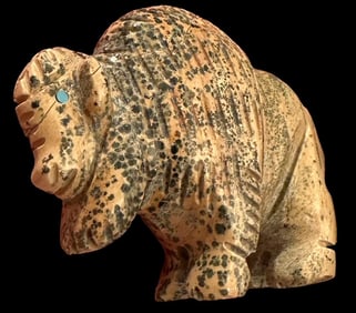 Native American Carved Stone Buffalo Fetish Zuni