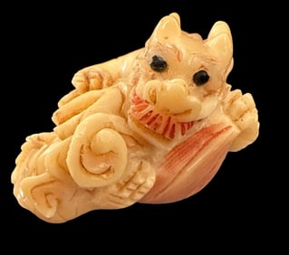 Vintage Japanese Resin Dragon Netsuke