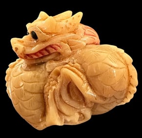 Vintage Japanese Resin Dragon Netsuke