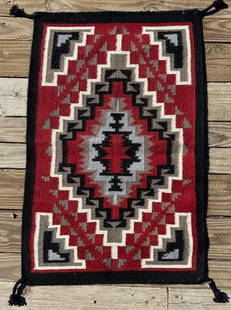 Native American Navajo Ganado Woven Wall Hanging/Rug: Beautiful Ganado hand-woven Native American wall hanging/rug 36"x23.5". Domestic and international shipping to be calculated at end of auction. USPS shipping cost only, no additional fees for in-house