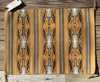 Native American Hand Woven Wall Hanging Ca 1940's Vegetable Dye