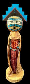Native American Corn Maiden Kachina on Corn Stalk