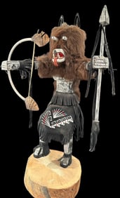 Native American Navajo SignedP. Yazzie Wolf Kachina