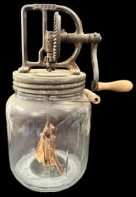 Antique Original Glass Dazey Butter Churn