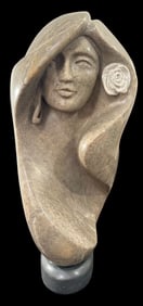 Carved Stone Woman Figure by Jon DeCelles