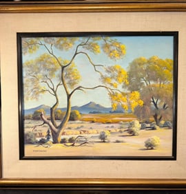 Desert Landscape Oil on Canvas by Ralph Goltry (1884-1971)