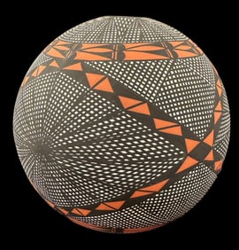 Jay Vallo Signed Acoma Pueblo Pottery Vase/Large Seed Pot