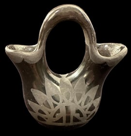 Lorencita Pino (1899-1986) Signed Miniature  Pottery Wedding Vase