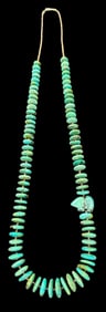 Navajo Turquoise Necklace With Bear Fetish