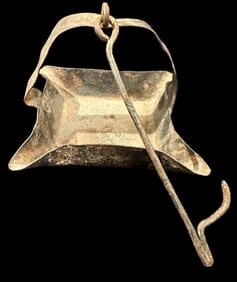 Antique Betty Lamp with Original Hook