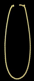 14K Gold Link Necklace Long Piece