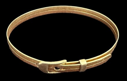 14k Gold Slide Bracelet with Adjustable Buckle