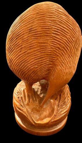Wood Carved New Zealand Rimu Bird Figure