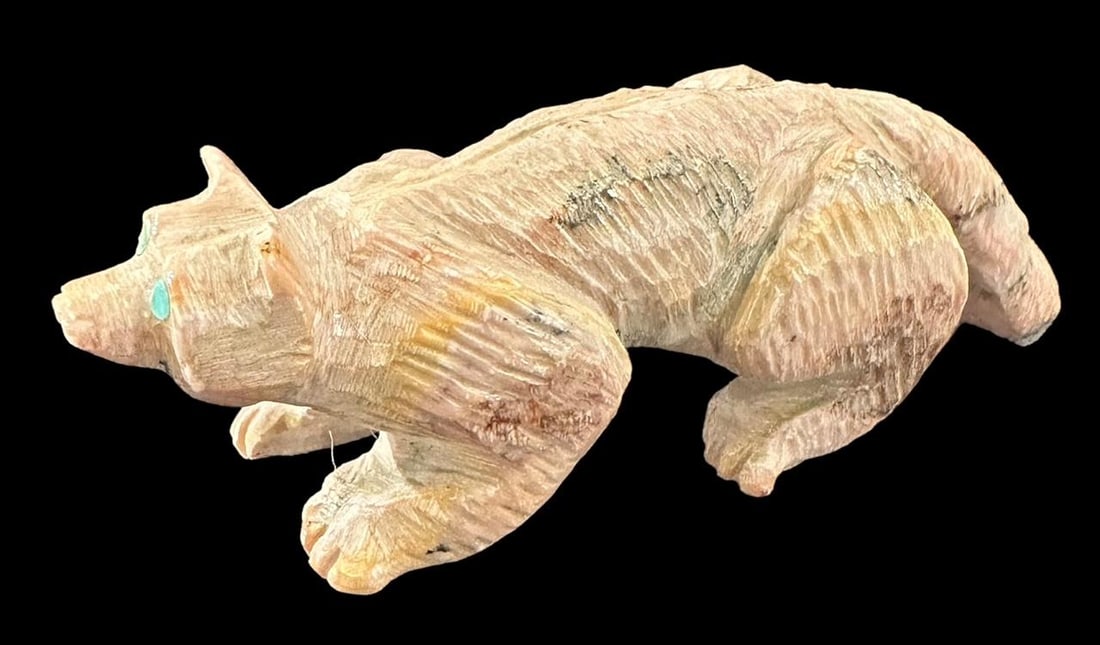 Carved Stone Zuni Signed Wolf Fetish (1 of 4)