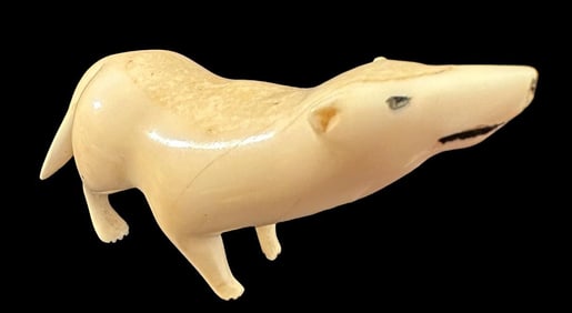 Carved Inuit Bone Bear Fetish