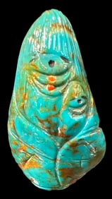 Zuni Carved Turquoise Corn Maiden Fetish Unusual