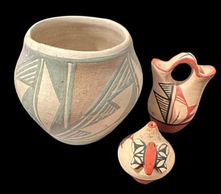 Lot of Three Miniature Acoma Pots