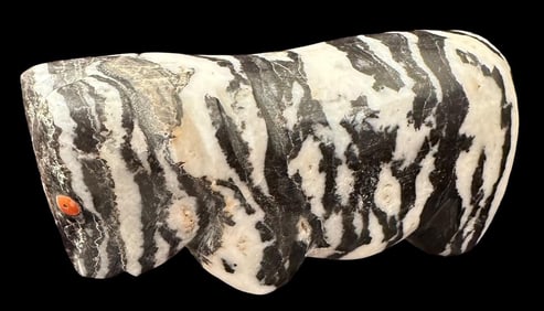 Carved Zebra Jaspar Stone Zuni Buffalo Fetish