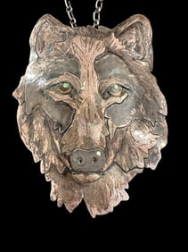 Sterling Silver Wolf Pendant Necklace SK McLear