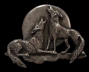 Sterling Wolf Pin/Brooch Hallmark Signed